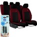 Set huse auto Road Pok-Ter din piele ecologica Negru/Carmin